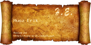 Husz Erik névjegykártya
